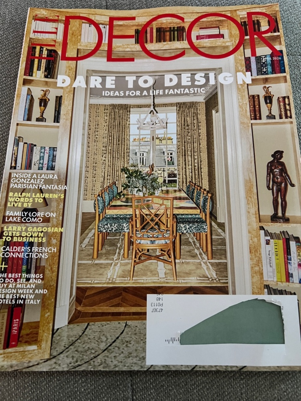 Elle Decor Magazine Cover with Green Accents